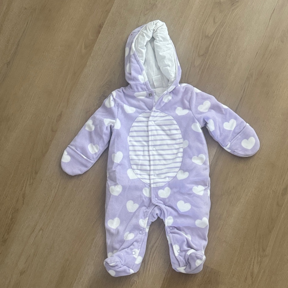 Charming Purple Heart Kids Footie